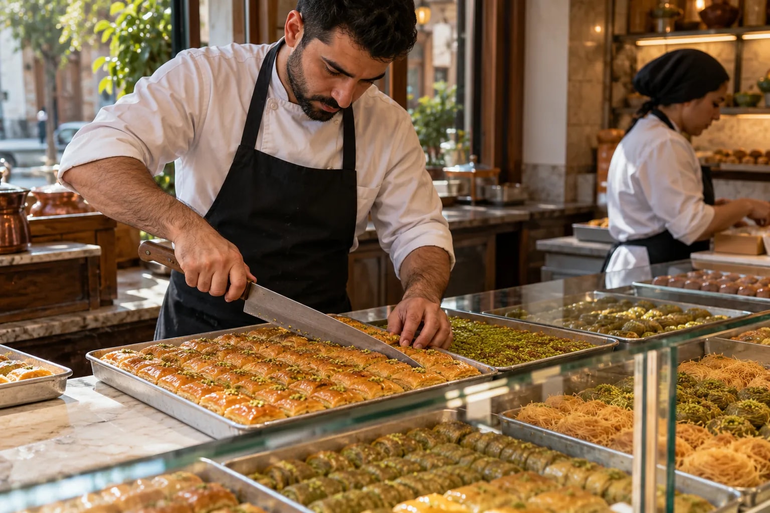 Tatlıcı / baklavacı: iş yerinden bir görünüm