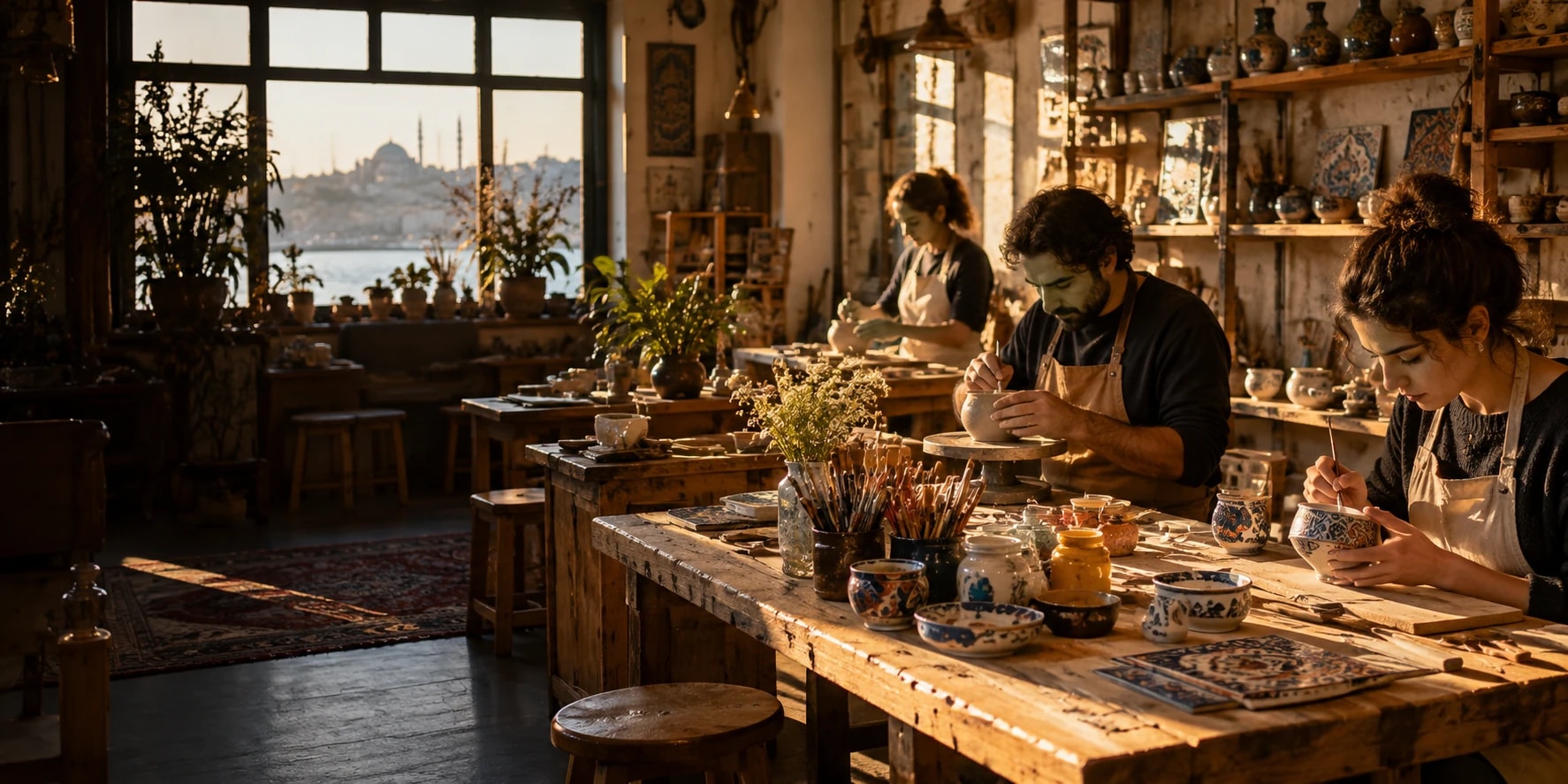 Sanat / hobi atölyesi: iş yerinden bir görünüm