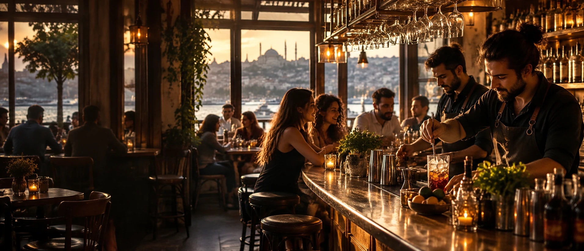 Bar ve pub: iş yerinden bir görünüm