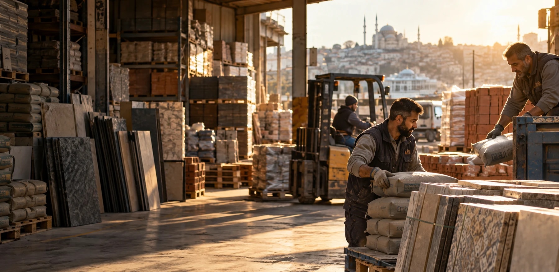 Yapı malzemeleri: iş yerinden bir görünüm