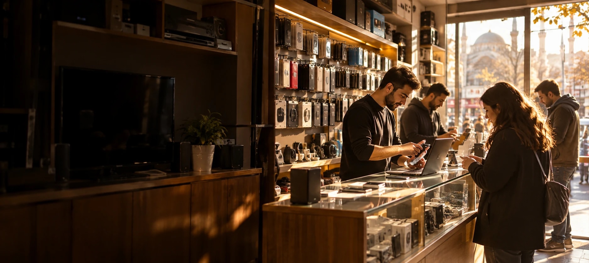 Elektronik mağazası: iş yerinden bir görünüm