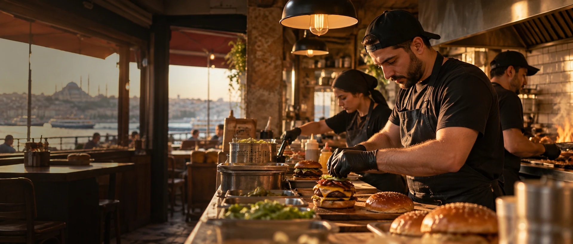 Fast food / burger: iş yerinden bir görünüm