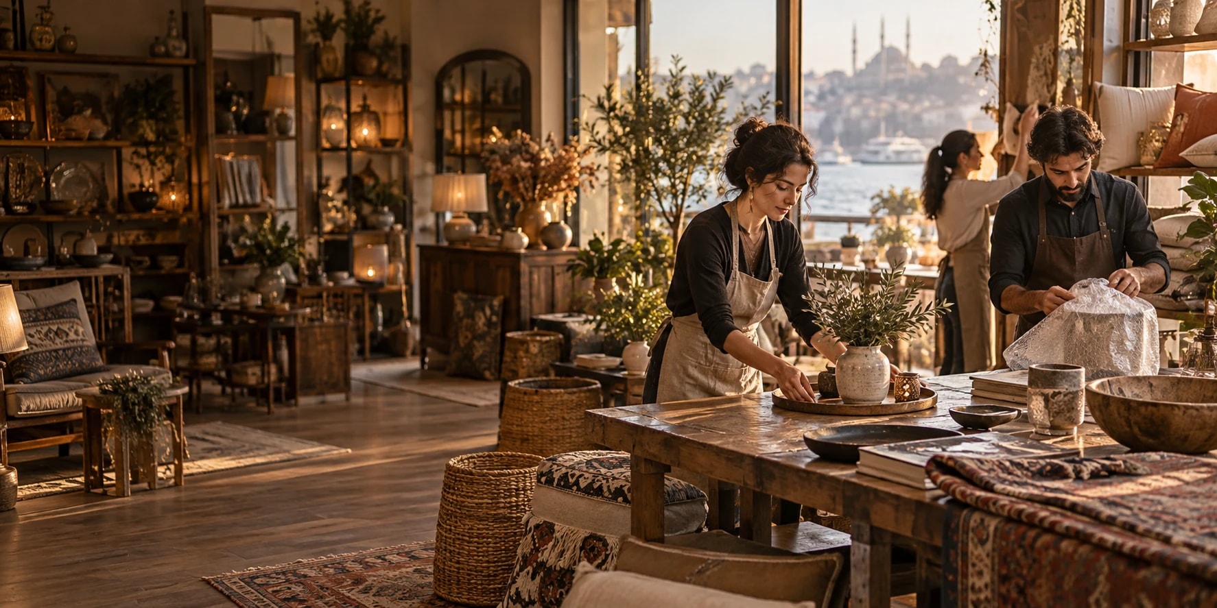 Ev dekorasyon mağazası: iş yerinden bir görünüm