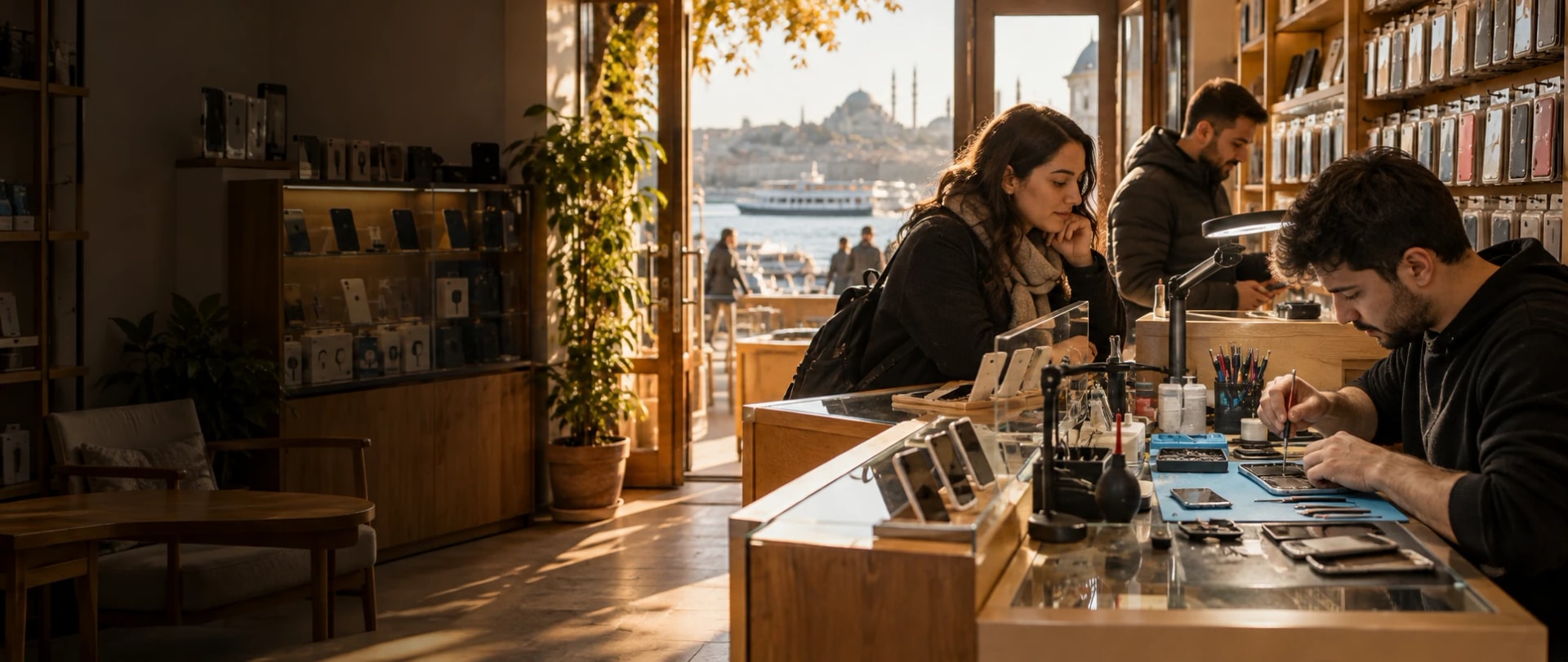 Cep telefonu bayisi: iş yerinden bir görünüm