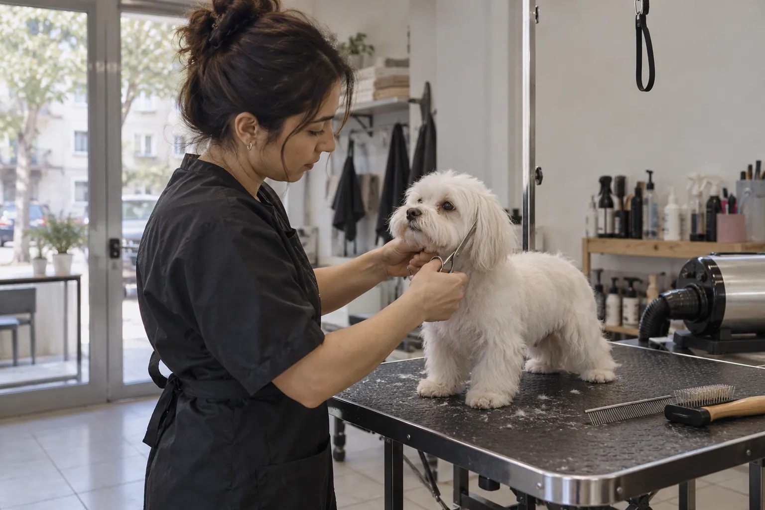 Pet kuaför: iş yerinden bir görünüm